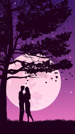 Illustration for Vector illustration of a couple on a swing - Royalty Free Image