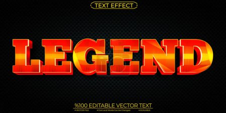 Illustration for Bold Red Legend Editable and Scalable Vector Text Effect - Royalty Free Image