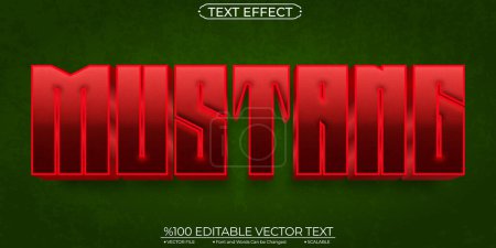 Téléchargez les illustrations : Mustang rouge audacieux Effet de texte vectoriel modifiable et évolutif - en licence libre de droit