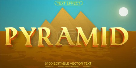 Illustration for Egypt Pyramid Background and Gold Pyramid Editable and Scalable - Royalty Free Image