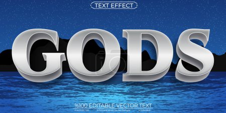 Illustration for Silver Shiny Gods Editable and Scalable Vector Text Effect - Royalty Free Image