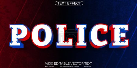Ilustración de Policía audaz Efecto de texto vectorial editable y escalable - Imagen libre de derechos