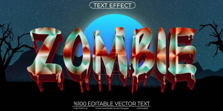 Illustration for Horror and Scary Text Effect Dirty Zombie Editable and Scalable - Royalty Free Image