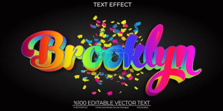 Ilustración de Colorfull Cute Brooklyn Editable and Scalable Template Vector Te - Imagen libre de derechos