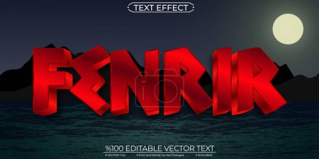 Ilustración de Dark and Red Shiny Fenrir Editable and Scalable Template Vector - Imagen libre de derechos