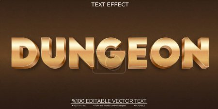 Bronze Shiny Dungeon Editable and Scalable Template Vector Text 