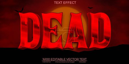 Illustration for Bold Red Dead Editable Vector Text Effect - Royalty Free Image
