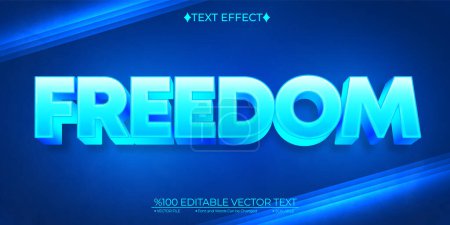 Illustration for Freedom Editable Vector 3D Text Effect - Royalty Free Image