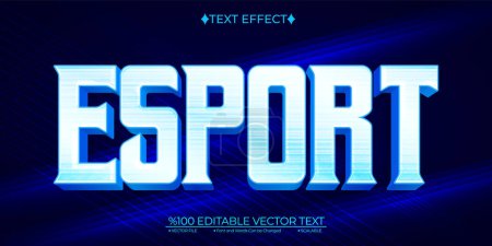 Illustration for Blue Esport Editable Vector 3D Text Effect - Royalty Free Image