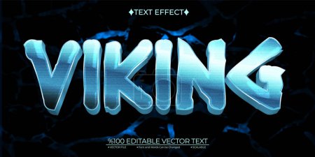 Ilustración de Azul Vikingo Editable Vector Efecto de texto 3D - Imagen libre de derechos