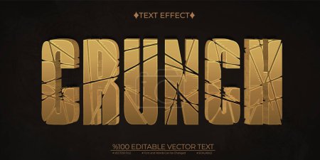 Illustration for Old Crunch Editable Vector 3D Text Effect - Royalty Free Image