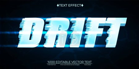 Illustration for Blue Drift Editable Vector 3D Text Effect - Royalty Free Image