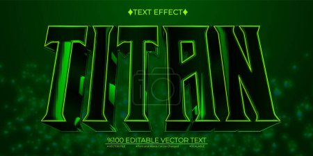 Illustration for Bold Dark Green Titan Editable Vector 3D Text Effect - Royalty Free Image