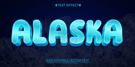 Ilustración de Dibujos animados azul Alaska Editable Vector Efecto de texto 3D - Imagen libre de derechos