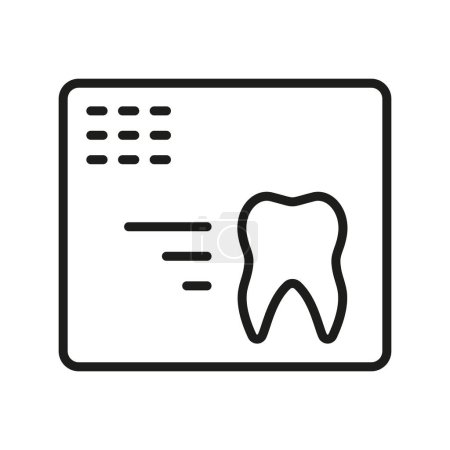 Illustration for Dental X-Ray Line Icon. Teeth Xray Linear Pictogram. Oral Medical Radiology Diagnostic. Stomatology Care. Dentistry Outline Symbol. Dental Treatment. Editable Stroke. Isolated Vector Illustration. - Royalty Free Image