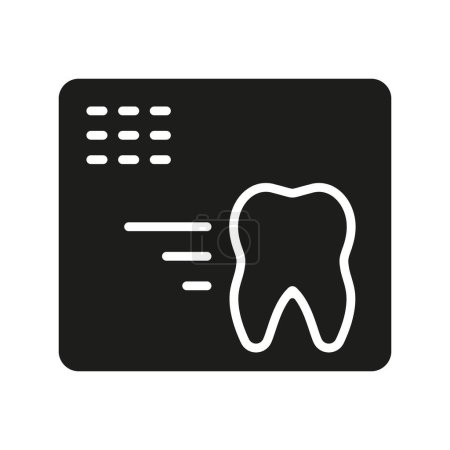 Illustration for Dental X-Ray Silhouette Icon. Oral Medical Radiology Diagnostic. Stomatology Care. Teeth Xray Glyph Pictogram. Dental Treatment Sign. Dentistry Symbol. Isolated Vector Illustration. - Royalty Free Image