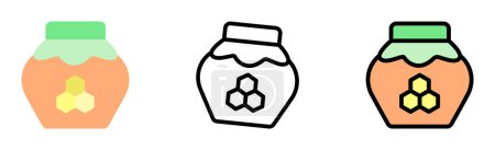Téléchargez les illustrations : Honey alternative medicine vector icon in different styles. Line, color, filled outline. - en licence libre de droit
