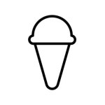 Ice cream, eat vector icon in different styles. Line, color, filled outline.