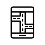 Gps, smartphone vector icon in different styles. Line, color, filled outline.