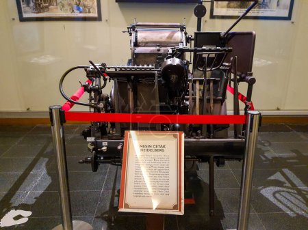 Photo for Yogyakarta, Indonesia in November 2022. The Heidelberg printing press located at the Fort Vredeburg Museum, this machine is used to print the Kedaulatan Rakyat Newspaper. This machine was a prestigious printing press at that time. - Royalty Free Image