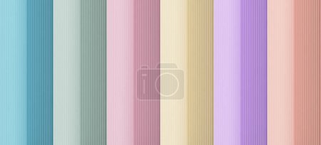 Photo for High zigzag walls decorated in blue, pink, green, yellow pastel colors background. kid cute theme. Product backdrop, fashion, cosmetic, beauty products or skincare. Wallpaper banner. 3D Illustration. - Royalty Free Image