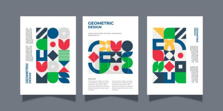 Illustration for Retro geometric covers design. Eps10 vector. - Royalty Free Image
