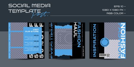 Illustration for Modern fashion sale social media templates. Editable marketing banner for social media post template - Royalty Free Image