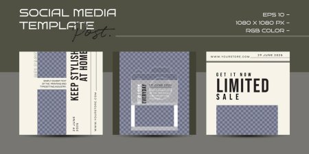 Illustration for Modern fashion sale social media templates. Editable marketing banner for social media post template - Royalty Free Image