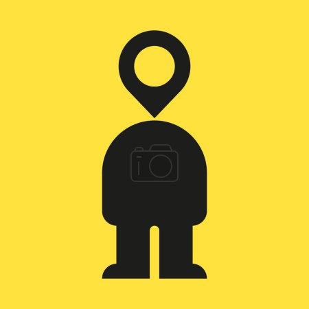 Foto de Concepto de diseño de logotipo de ubicación humana con plantilla de vectores de cuerpo humano y símbolo de pasador - Imagen libre de derechos