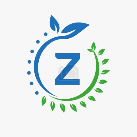 Foto de Letra Z Salud Logo. Signo del logotipo del doctor, Farmacia médica Diseño de símbolo de hoja ecológica - Imagen libre de derechos