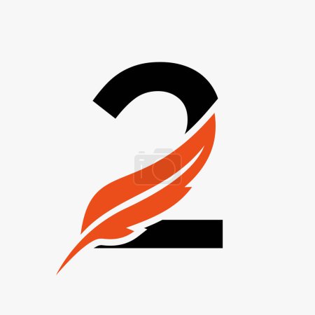 Foto de Logo de pluma en la carta 2 Plantilla vectorial. Ley Logo Pájaro Pluma Símbolo - Imagen libre de derechos