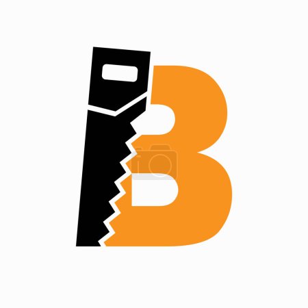 Saw Logo Design On B Letter