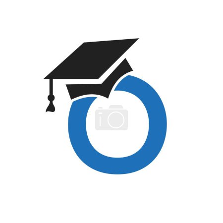 Foto de Letra Inicial O Educación Logo Diseño Combinar Con Graduación Sombrero Icono Vector Plantilla - Imagen libre de derechos