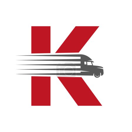 Foto de Letra inicial K Truck Logo Para Símbolo de Transporte. Transporte Logotipo - Imagen libre de derechos