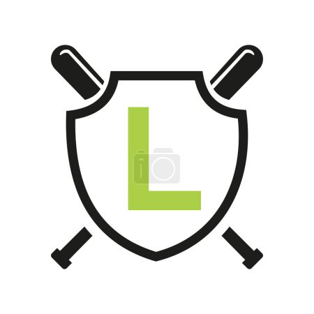 Letter L Baseball Logo Design Vector Template. Baseball Club Symbol