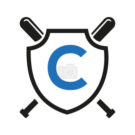 Letter C Baseball Logo Design Vector Template. Baseball Club Symbol
