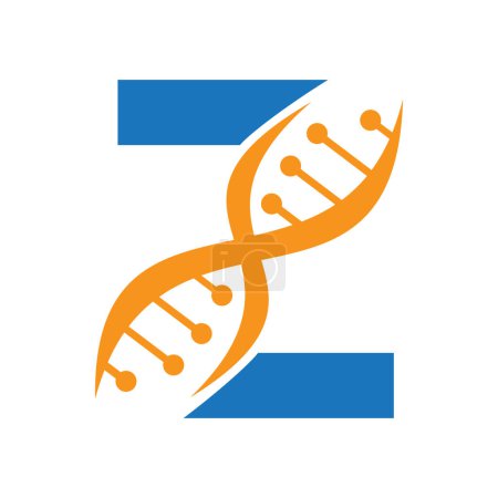Ilustración de Logo de ADN en la carta Z Vector plantilla para el símbolo de la salud - Imagen libre de derechos