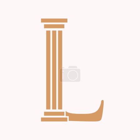 Buchstabe L Gesetz Logo-Konzept mit Säulensymbol