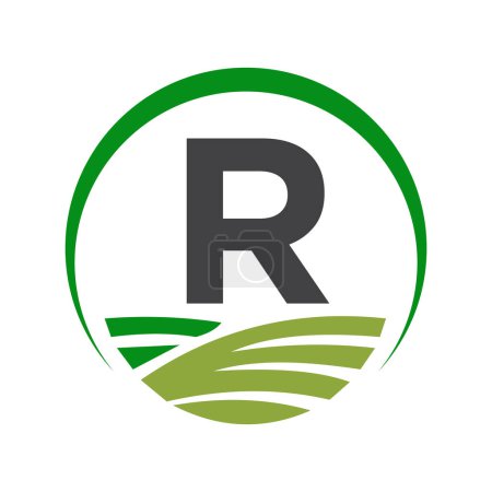Landwirtschaft Logo auf Buchstabe R Konzept für Landwirtschaft Symbol