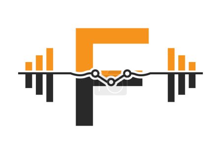 Letra inicial F Fitness Logo Concept With Dumbbell Icon. Símbolo de gimnasio