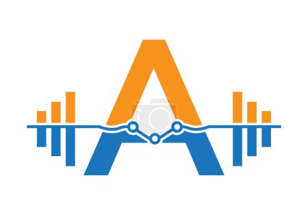 Illustration for Initial Letter A Fitness Logo Concept With Dumbbell Icon. Gym Symbol - Royalty Free Image