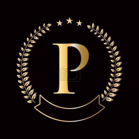 Initial Letter P Logo Konzept für Bildung, Universität und Akademie Symbol