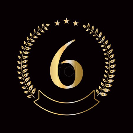 Anfangsbuchstabe 6 Logo-Konzept für Bildung, Universität und Akademie Symbol