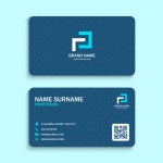 Blue Pattern Business Card Template Corporate Brand Identity Premium Design Layout