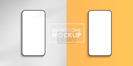 Photo for Realistic Smarthone Background Mockup Template Isolated Marketing Presentation Vector - Royalty Free Image