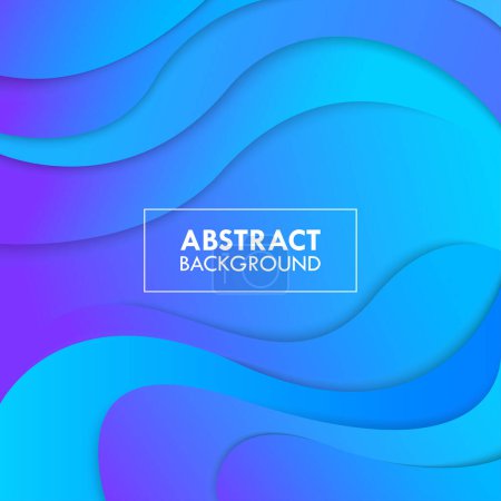 Photo for Blue Gradient Paper Wave Abstract Vector Background - Royalty Free Image