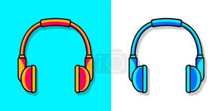 Photo for Colorful Headphones Icon Logo Music Vector Illustration - Royalty Free Image