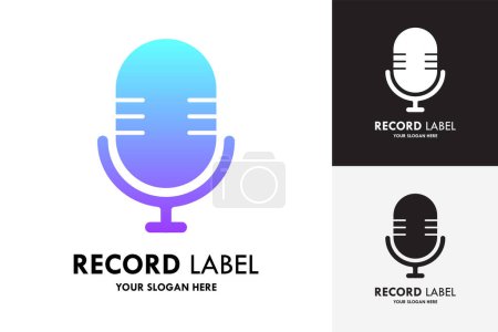 Photo for Music Recording Label Logo Icon Set Vector Illustration - Royalty Free Image