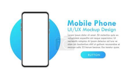 Photo for Realistic Smartphone Device Colorful Blank Display Vector Mockup Template - Royalty Free Image