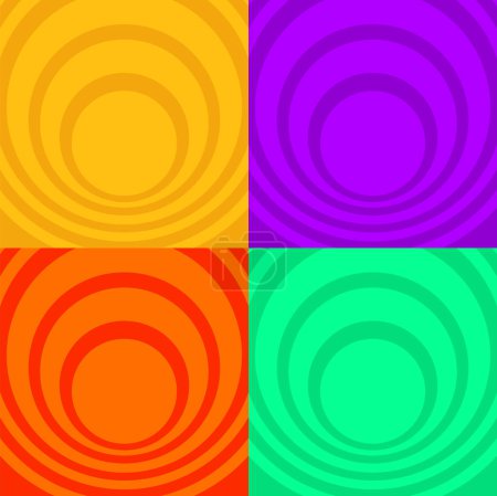 Photo for Colorful Circular Pattern Square Social Media Vector Background Template - Royalty Free Image